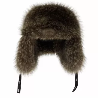 Czapka zimowa skórzana ocieplana z naturalnym futrem lisa UNISEX W529B Polar Fashion - 4