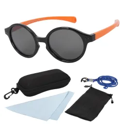 S8191 C17 Czarno Pomarańczowe Elastyczne okulary dziecięce z polaryzacją