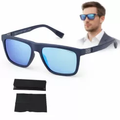 Męskie Polaryzacyjne Granatowe Okulary przeciwsłoneczne Solano SS21099B