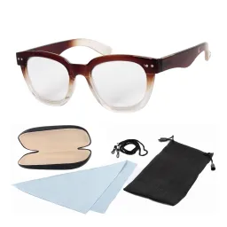 Okulary korekcyjne XK8607 Brązowe plusy do czytania etui