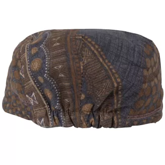 Kaszkiet męski flat cap bawełniany brązowy etno wzorzysty wiosna lato K307C - 6