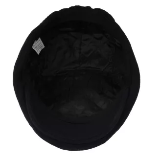 Kaszkiet Męski Zimowy Ciemny Granat Ocieplany z Wełną Flat Cap K318B Polar Fashion - 8