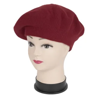 W478G Czerwony komplet zimowy damski beret szalik rękawiczki - 7