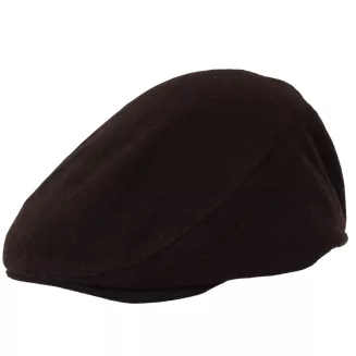Kaszkiet Męski Ocieplany z Wełną Ciemny Brąz Flat Cap K318A Polar Fashion - 2