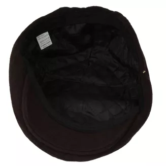 Kaszkiet Męski Ocieplany z Wełną Ciemny Brąz Flat Cap K318A Polar Fashion - 8