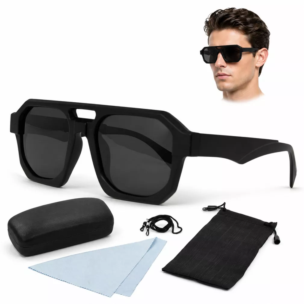 Okulary Polaryzacyjne Męskie UV400 Polar P2486C3 Czarny Mat Koniec Mrużenia