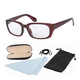 Okulary korekcyjne 89012 Brązowe plusy do czytania etui