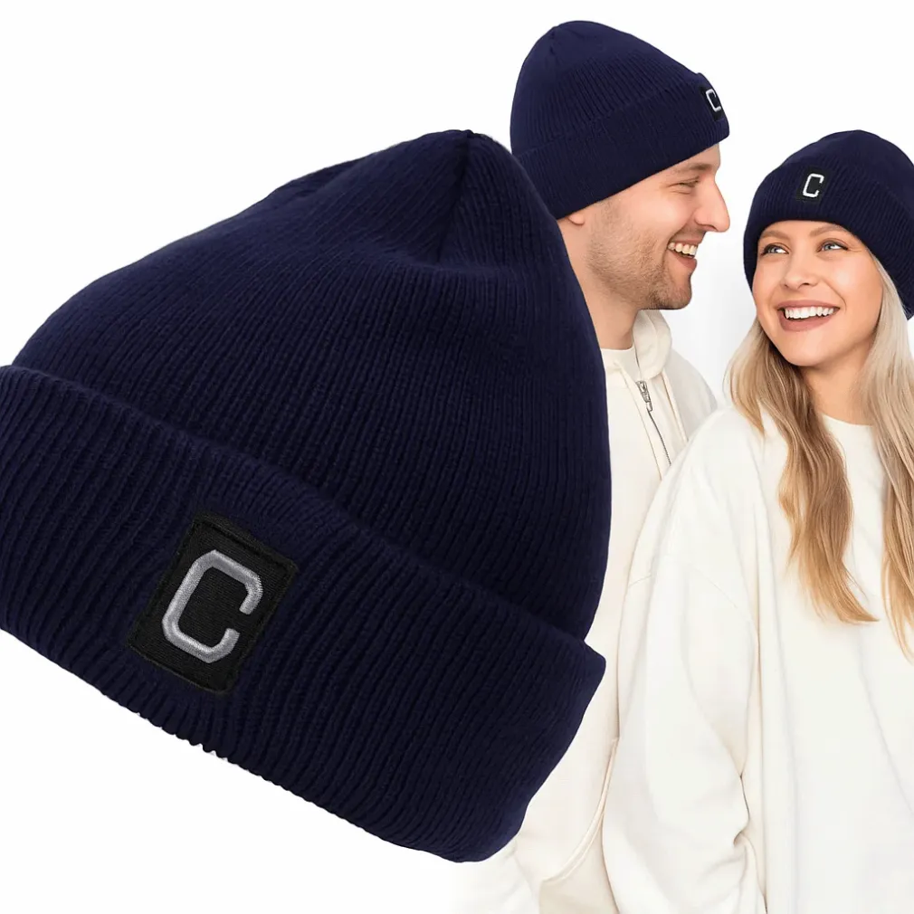 Czapka Zimowa Beanie Granatowa z Polarem Unisex W459B Polar Fashion