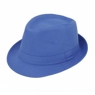 Klasyczny kapelusz Trilby gładki niebieski R161