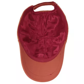 Czapka z Daszkiem Bejsbolówka Skórzana Pomarańczowa Perforowana Unisex K319B - 12