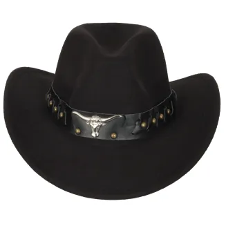 Czarny Kapelusz Kowbojski R238E  Styl Western Ochrona Przeciwsłoneczna Unisex - 2