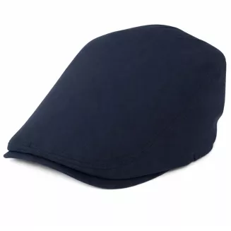 Kaszkiet męski granatowy lniany flat cap lekki na lato Polar Fashion K309Ł - 2