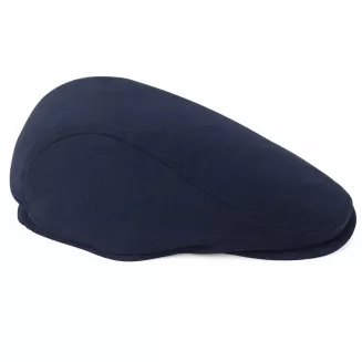 Kaszkiet męski granatowy lniany flat cap lekki na lato Polar Fashion K309Ł - 3