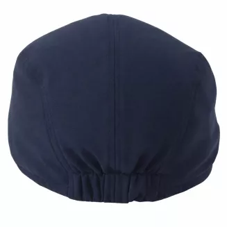 Kaszkiet męski granatowy lniany flat cap lekki na lato Polar Fashion K309Ł - 4