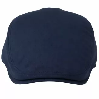 Kaszkiet męski granatowy lniany flat cap lekki na lato Polar Fashion K309Ł - 5