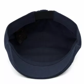 Kaszkiet męski granatowy lniany flat cap lekki na lato Polar Fashion K309Ł - 6