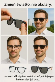 Okulary korekcyjne z nakładką polaryzacyjną Solano CL90220B Clip-On - 5