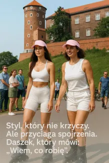 Daszek Sportowy R247C Pudrowy Róż – Lekki, Oddychający, UV Stop Polar Fashion - 6