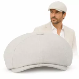 Kaszkiet Męski Bawełniany Letnia Czapka Gazeciarz Peaky Blinders Ecru K308I
