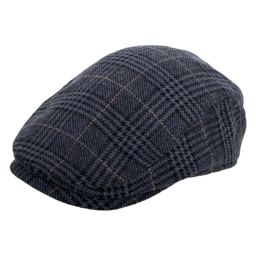 K211C Niebieska kratka Kaszkiet męski bawełniany czapka r.57-60