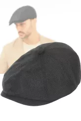 Kaszkiet męski Polar Fashion K268H –Grafitowy melanż z nutą odwagi
