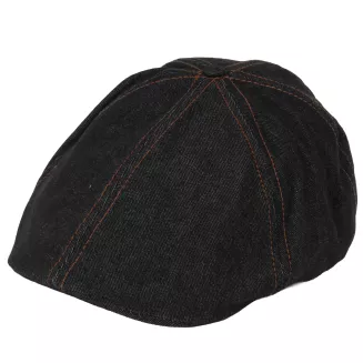 Bawełniany Kaszkiet Męski Jeansowy Czarny Peaky Blinders Polar Fashion K301C - 3