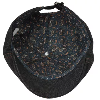 Bawełniany Kaszkiet Męski Jeansowy Czarny Peaky Blinders Polar Fashion K301C - 5