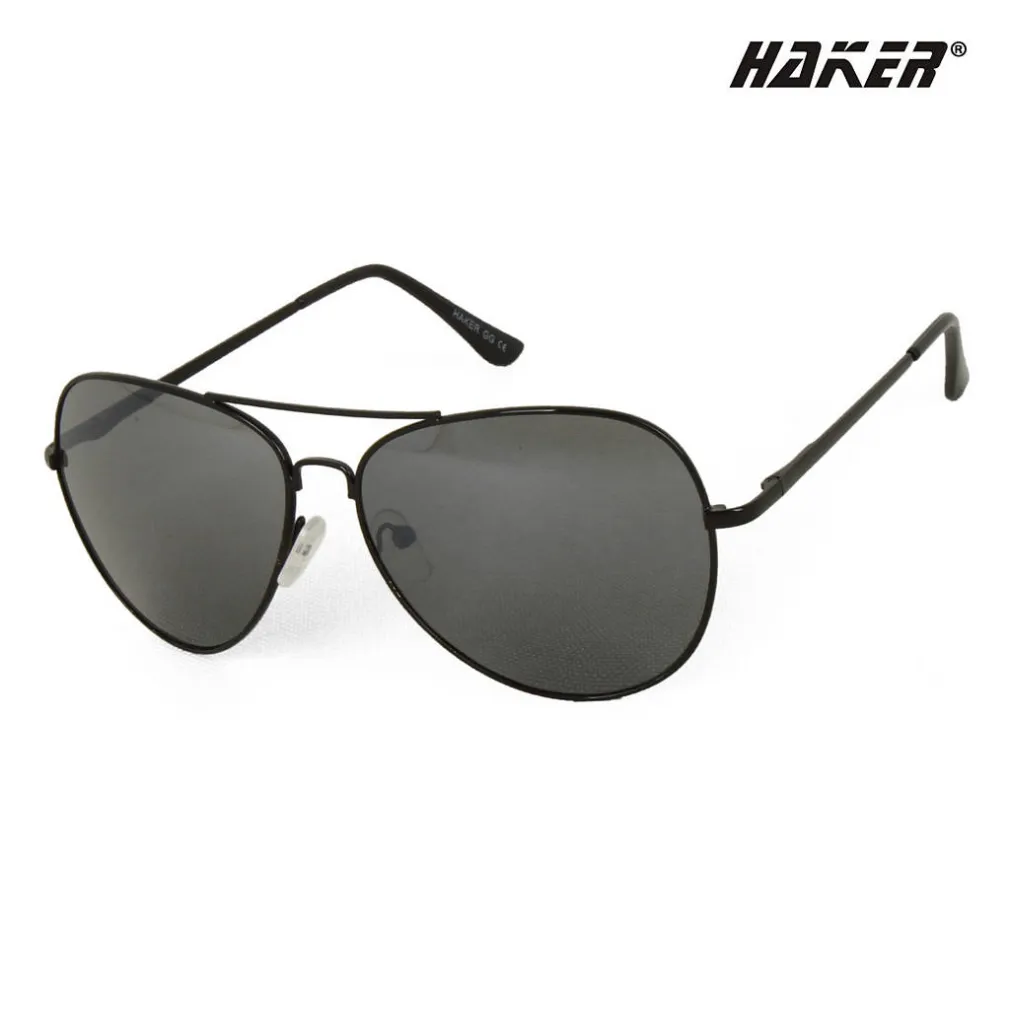 Okulary aviator czarne flex komplet