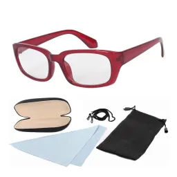 Okulary korekcyjne 89012 Czerwone plusy do czytania etui
