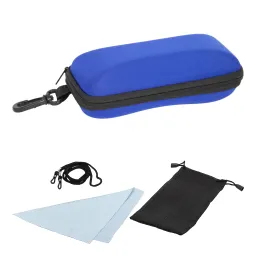 Et23B Blue Hard Case For Glasses And Microfiber Cloth