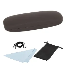 ET22D Twarde brązowe etui na okulary fibra komplet
