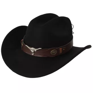 CZARNY KAPELUSZ KOWBOJSKI WESTERN + OKULARY PILOTKI ZESTAW UNISEX R260H - 7