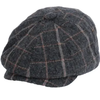 Shelby Kaszkiet Męski Ocieplany K277F Popielato-Beżowa Krata Peaky Blinders - 2