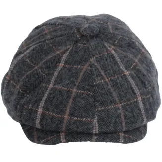 Shelby Kaszkiet Męski Ocieplany K277F Popielato-Beżowa Krata Peaky Blinders - 3