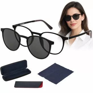Okulary 2w1 Clip-On Magnetyczne Polaryzacja UV400 Unisex Solano CL90300A - 12