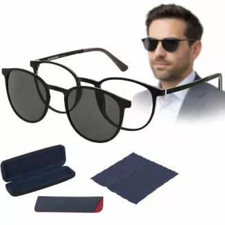 Okulary 2w1 Clip-On Magnetyczne Polaryzacja UV400 Unisex Solano CL90300A - 13