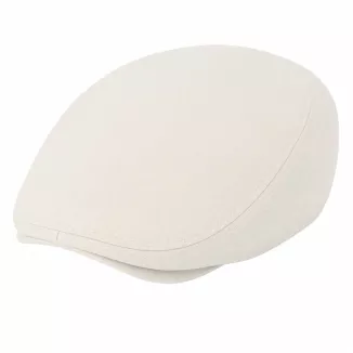Kaszkiet Męski Bawełniany Ecru Beżowy Letni Czapka Flat Cap Kremowy K311B - 5