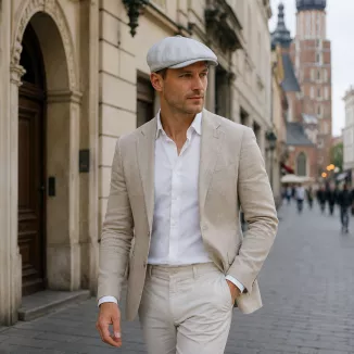 Kaszkiet Męski Szary Popielaty Letni Czapka Gazeciarz Peaky Blinders K313D - 2