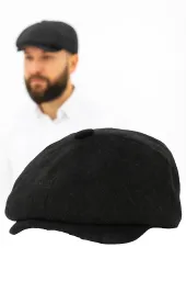 Ocieplany Kaszkiet Shelby Peaky Blinders Grafit Jodełka K275B Polar Fashion