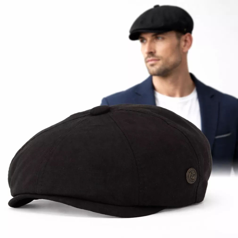 Letni Kaszkiet Gazeciarz Czarny Męski Shelby Peaky Blinders Czapka K308H