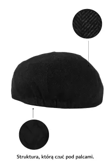 Czarny Kaszkiet Męski w Jodełkę K282C – Styl Peaky Blinders Polar Fashion - 5