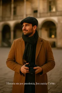 Czarny Kaszkiet Męski w Jodełkę K282C – Styl Peaky Blinders Polar Fashion - 6