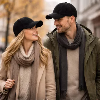 Czarna Skórzana Czapka z Daszkiem Ocieplona Nubukowa K296E Polar Fashion - 8