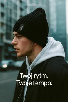 Zimowa Czapka Męska Beanie W456A Czarna Wywijana Polar Fashion - 4