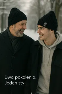 Zimowa Czapka Męska Beanie W456A Czarna Wywijana Polar Fashion - 5