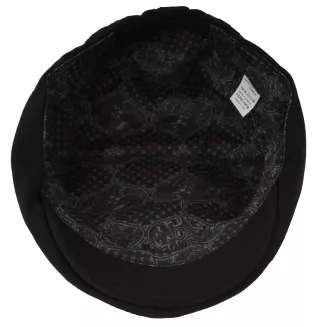 czarny kaszkiet meski bawelniany flat cap letni z gumka K306G 57-59cm Polar Fashion - 7