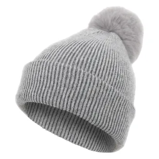 W368A Szary Polar Fashion czapka zimowa z kaszmiru szal 2w1 - 3