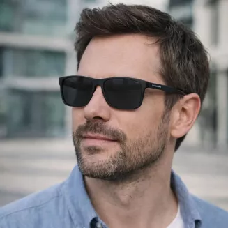 Czarne okulary męskie Solano CL90284A z nakładką clip-on polaryzacja - 9