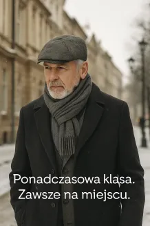Shelby Kaszkiet Męski Polar Fashion K278B Grafit Jodełka Peaky Blinders - 6