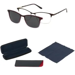 CL10209A Damskie Oprawki Purpurowo-złote Solano z Nakładką  Clip-On